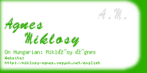 agnes miklosy business card